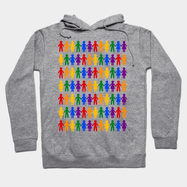 Rainbow People Pattern Hoodie by XOOXOO